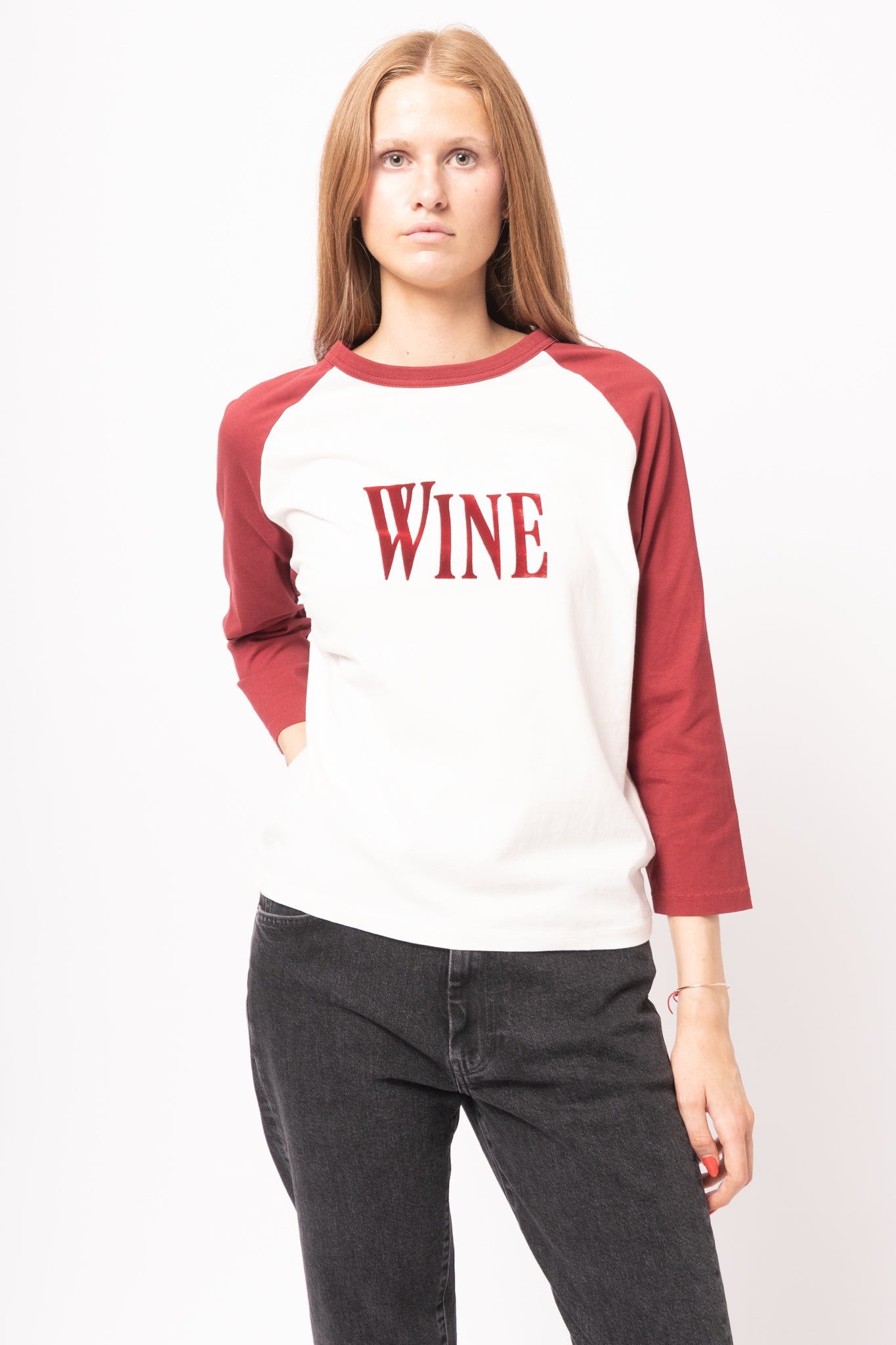 Wine Graphic T-Shirt Burgundy/White