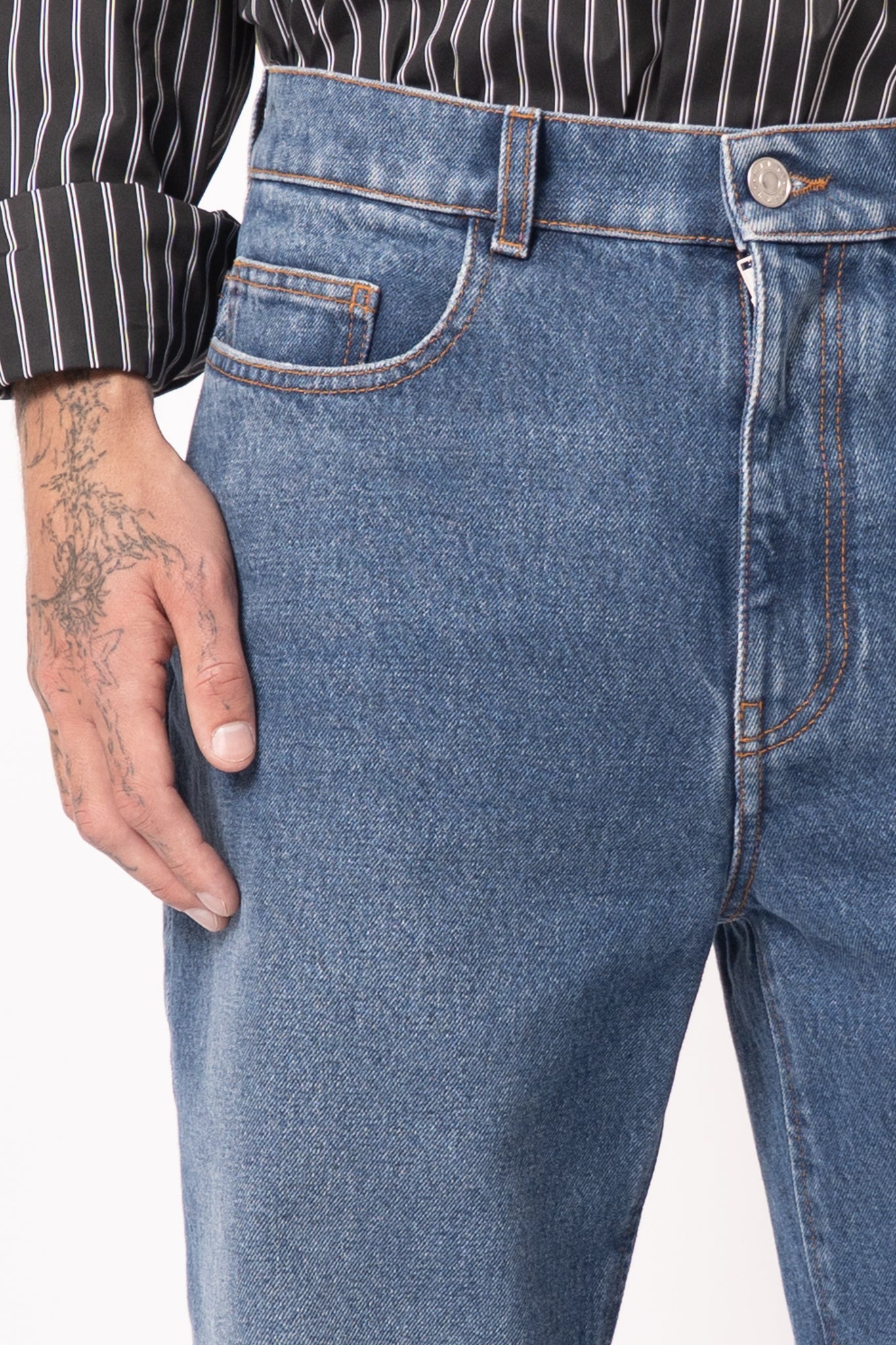 Blue Straight Leg Jeans