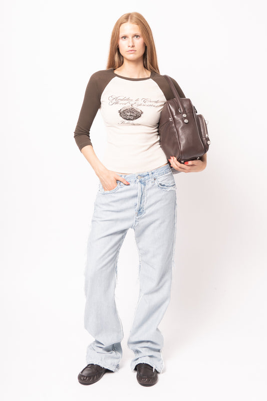 Jersey T-Shirt With Logo Beige/Brown