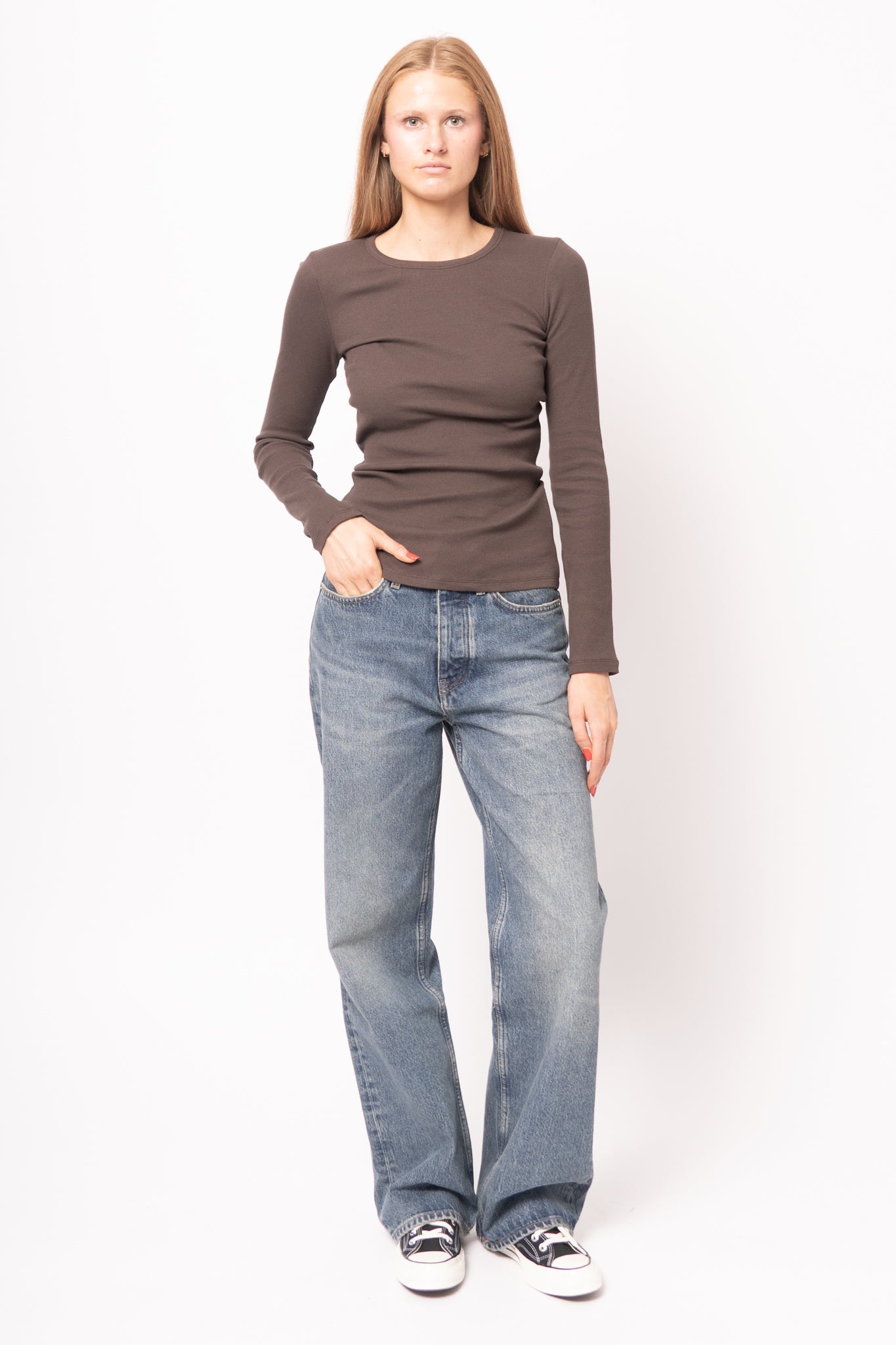 Maya LS T-Shirt Seal Brown