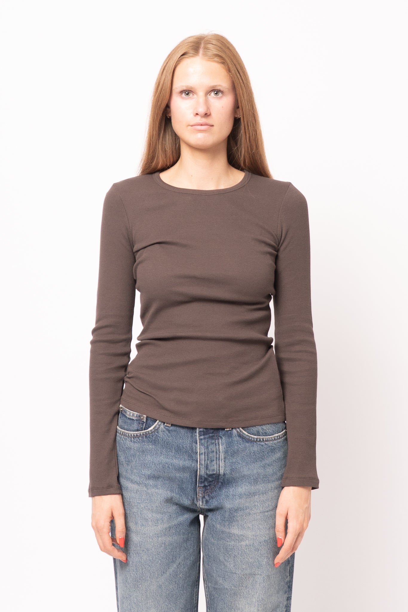 Maya LS T-Shirt Seal Brown