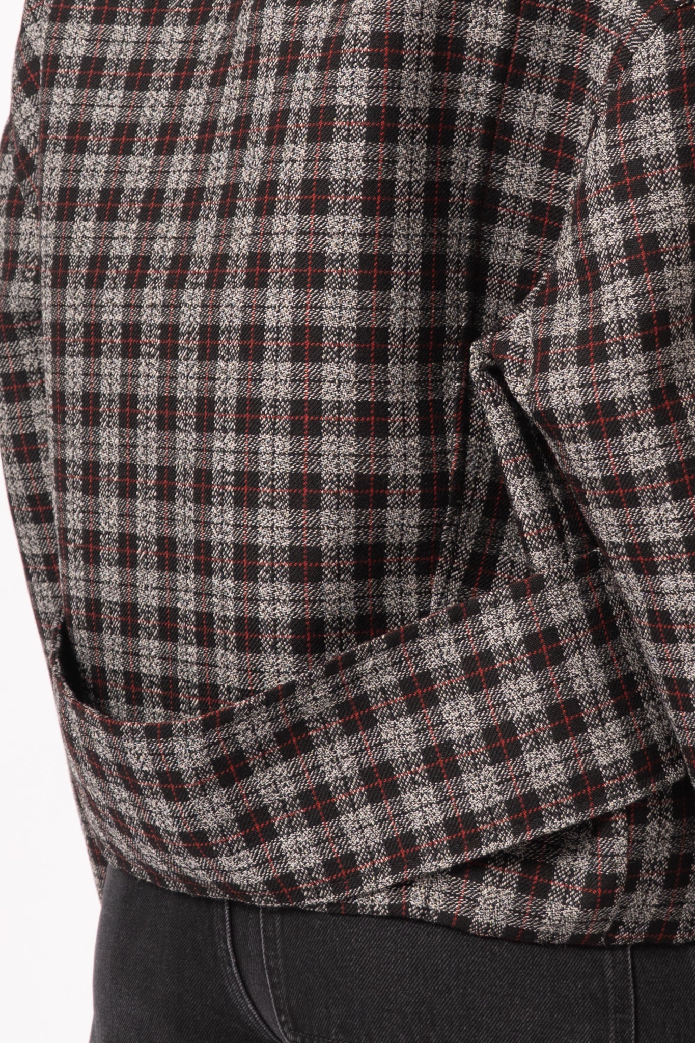 Checkered Wool Zip Jacket
