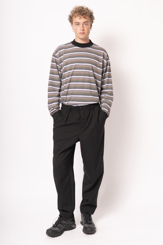 Tropical Wool Crop Pants Black