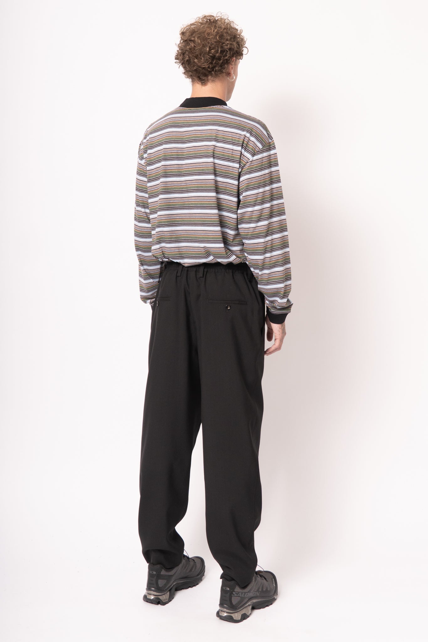 Tropical Wool Crop Pants Black