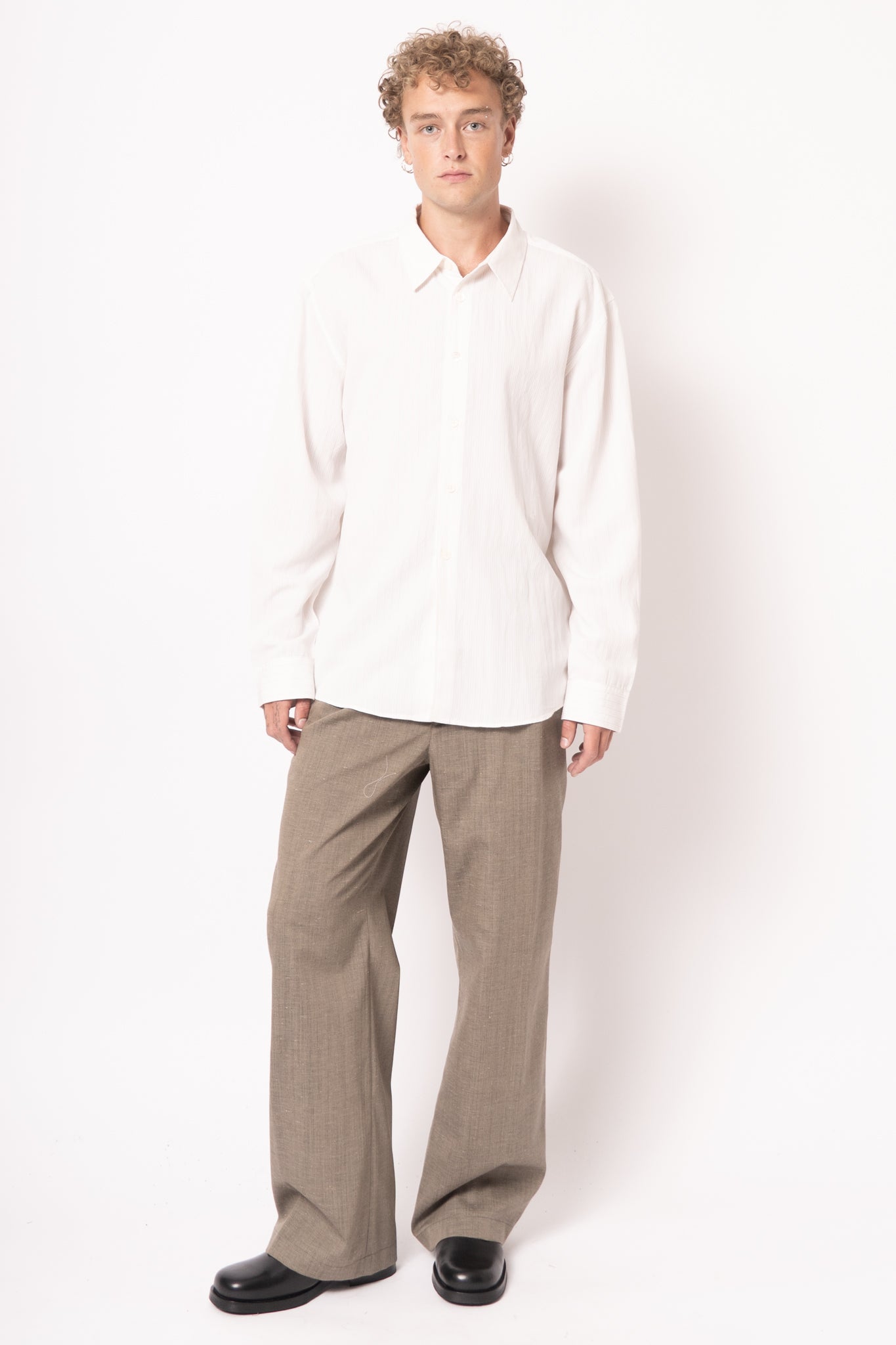 Beyond Shirt Cream Stripe Ceremony Viscose