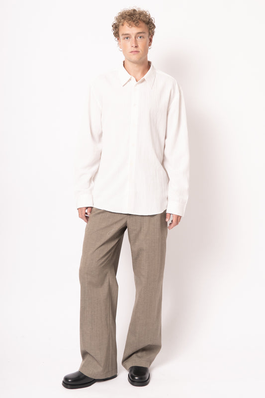 Beyond Shirt Cream Stripe Ceremony Viscose
