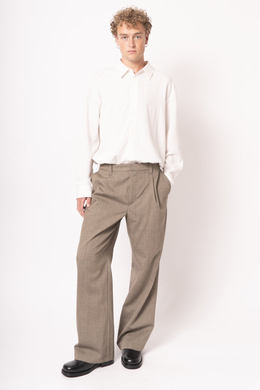 Still Chino Clay Flowy Fleck Wool