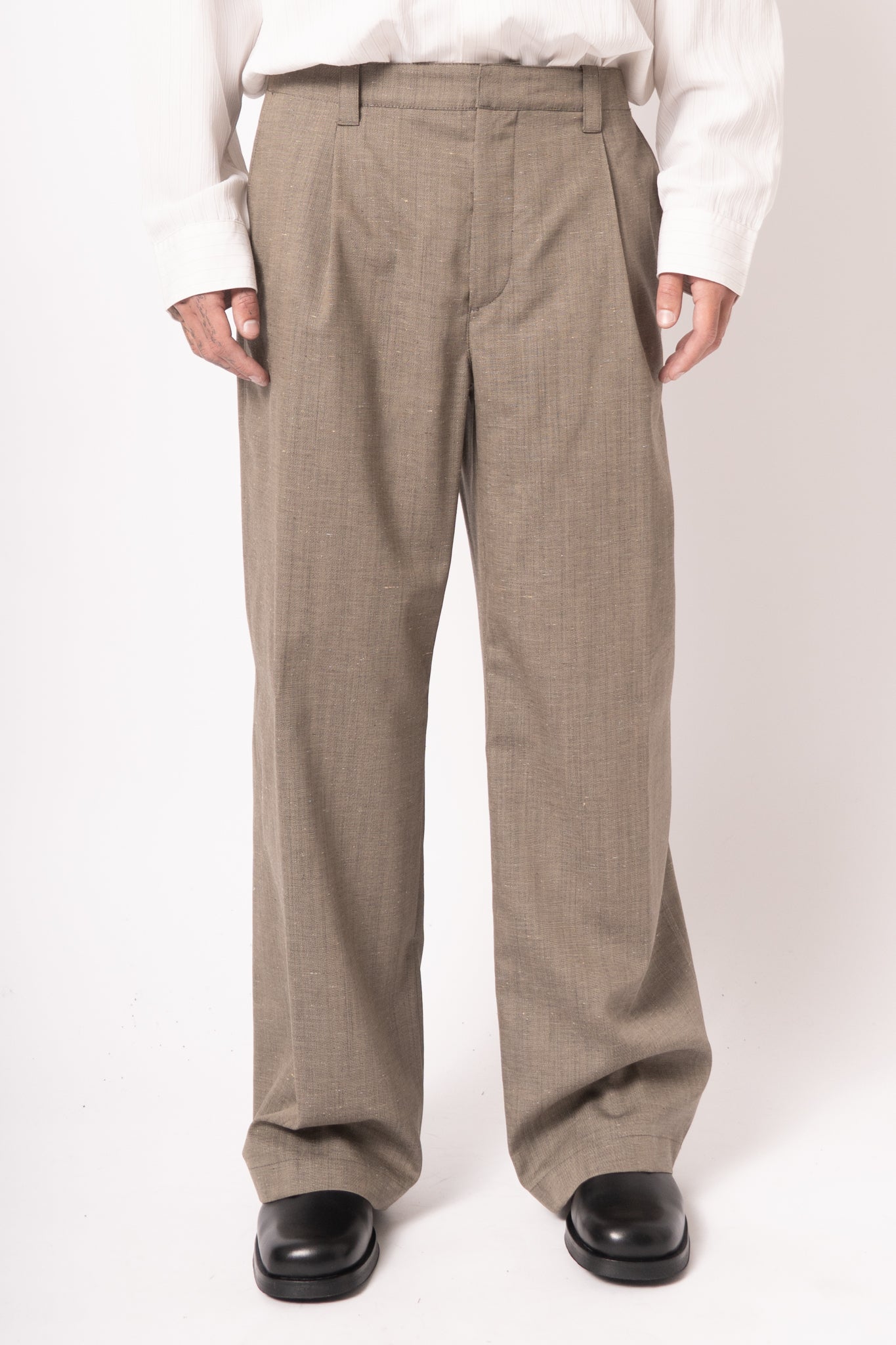 Still Chino Clay Flowy Fleck Wool
