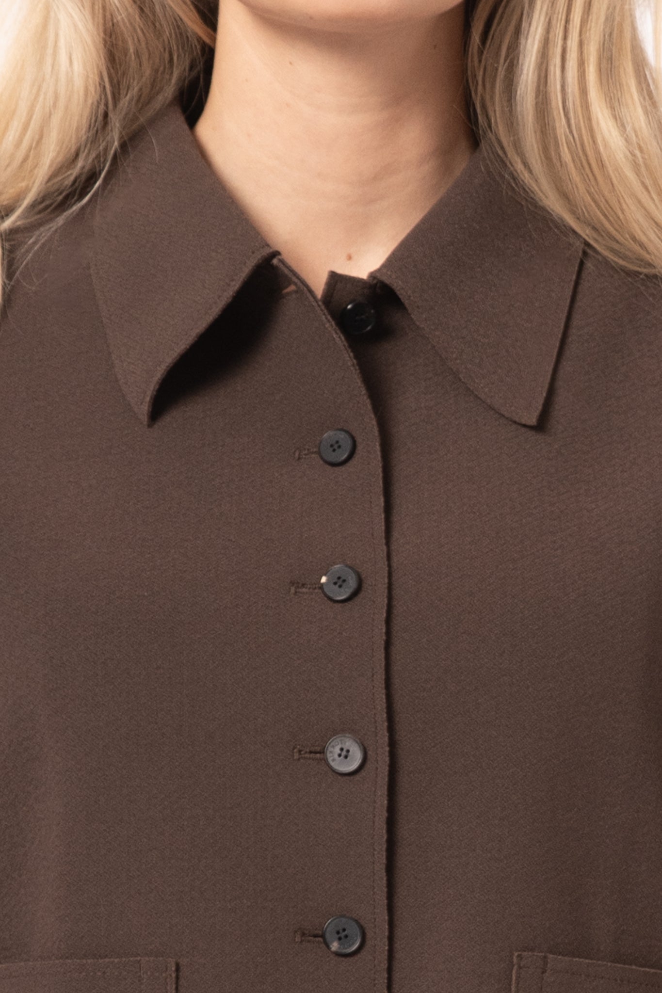Lay3 Point Collar Jacket Cocoa Brown