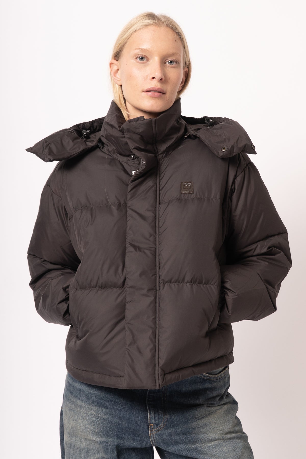 Dyngja Down Cropped Jacket Navy
