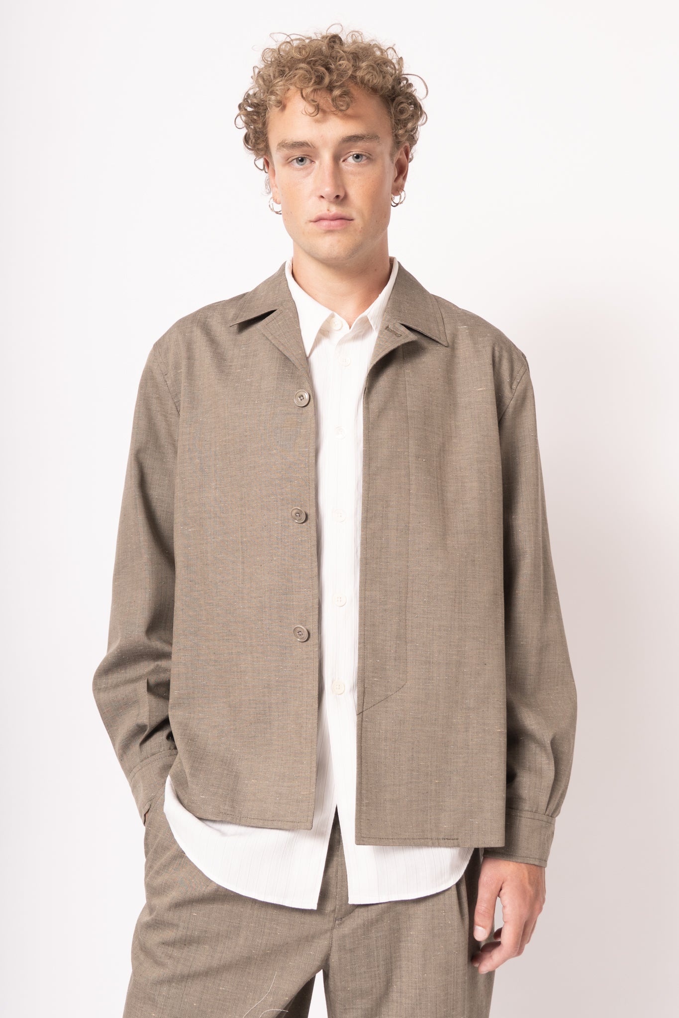Pack Blazer Clay Flowy Fleck Wool
