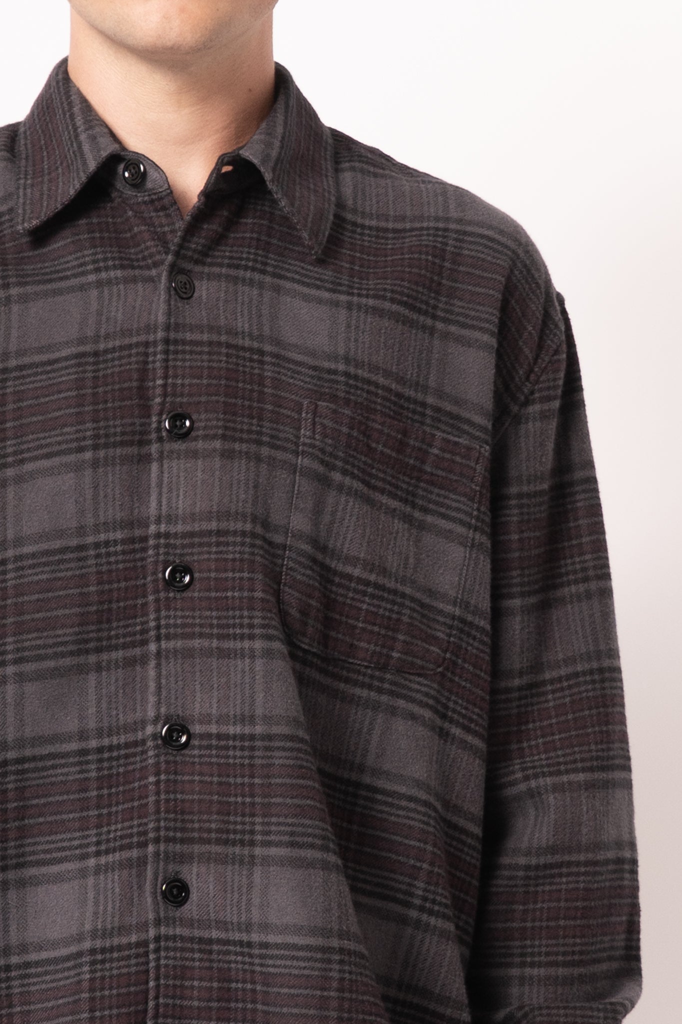 Above Shirt Faded Nocturne Check Flannel