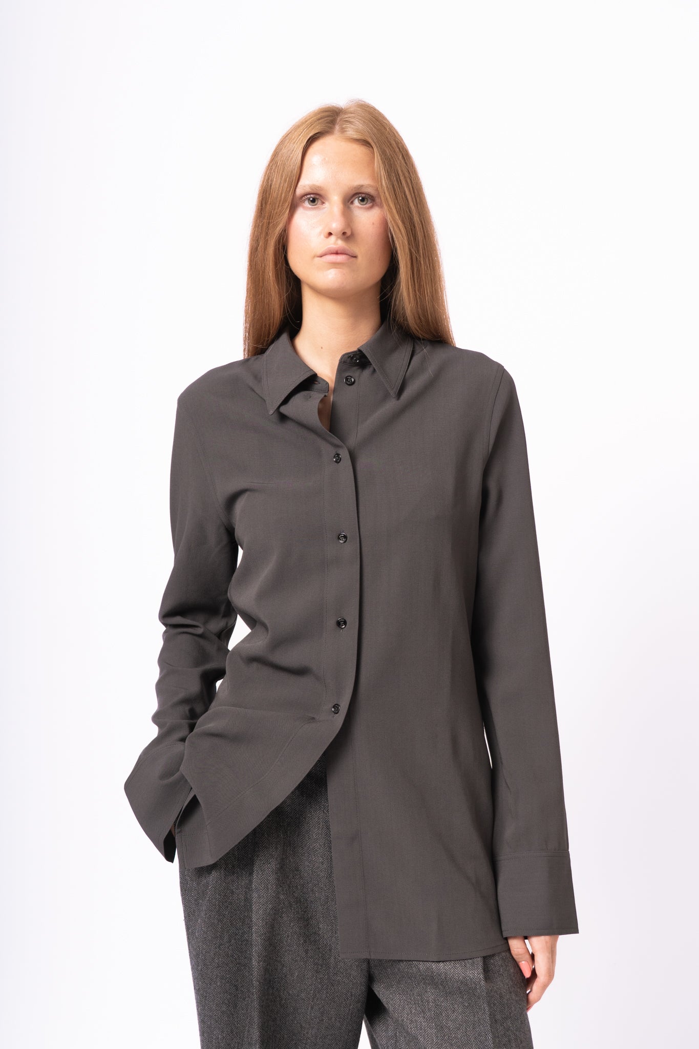 Lightweight Wool Shirt Washed Black
