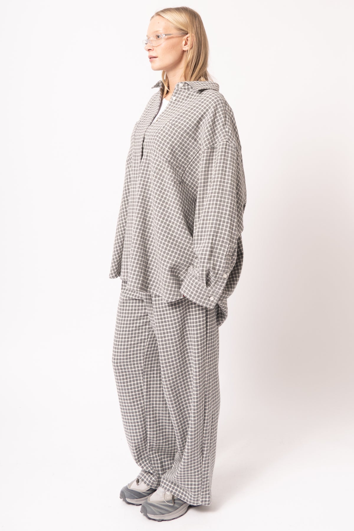 Chemise Longue Ample Ml Col Boutonne Carreaux Br