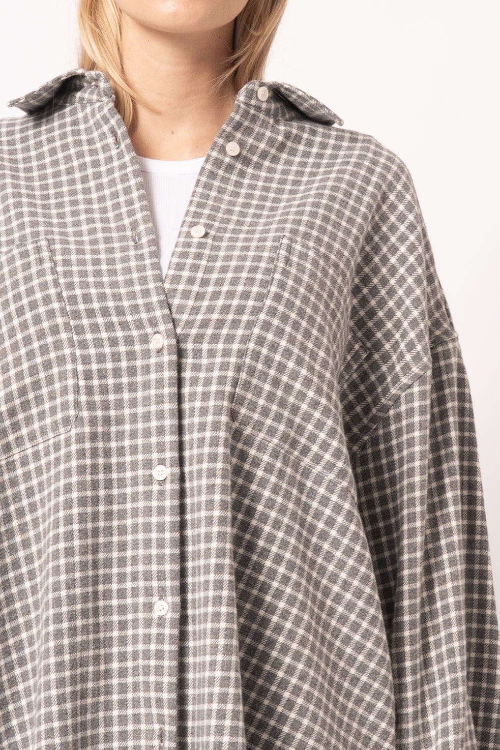 Chemise Longue Ample Ml Col Boutonne Carreaux Br