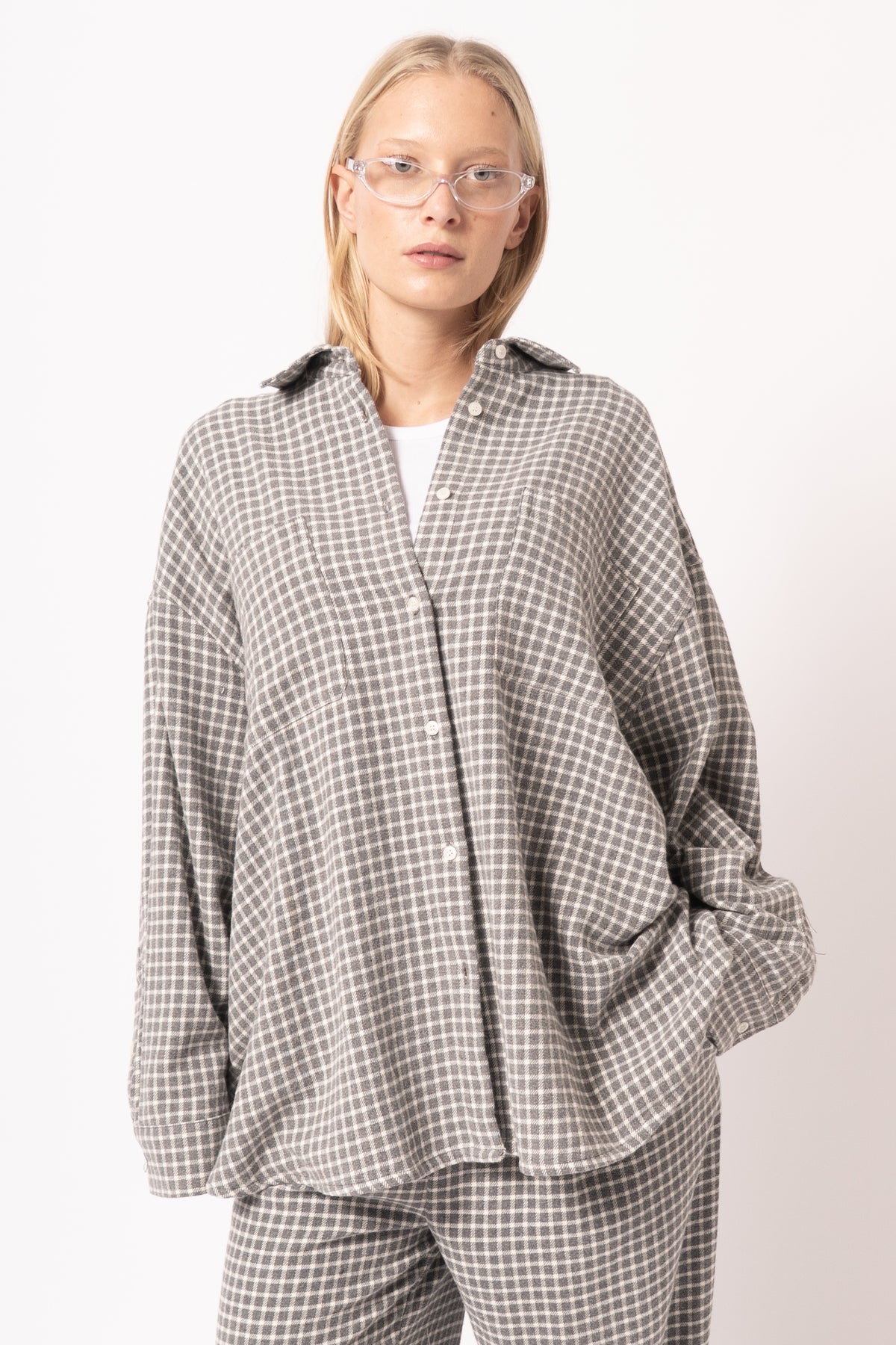 Chemise Longue Ample Ml Col Boutonne Carreaux Br