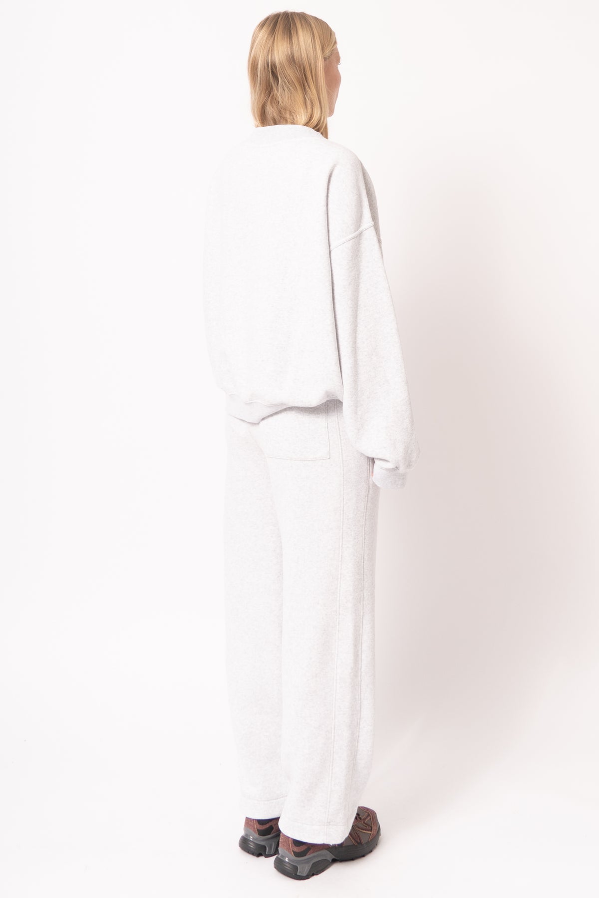 Sweat Ml Col V Gris Chiné