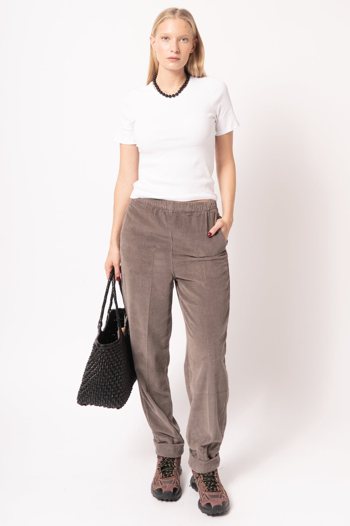 Pantalon Carotte Cendre Vintage