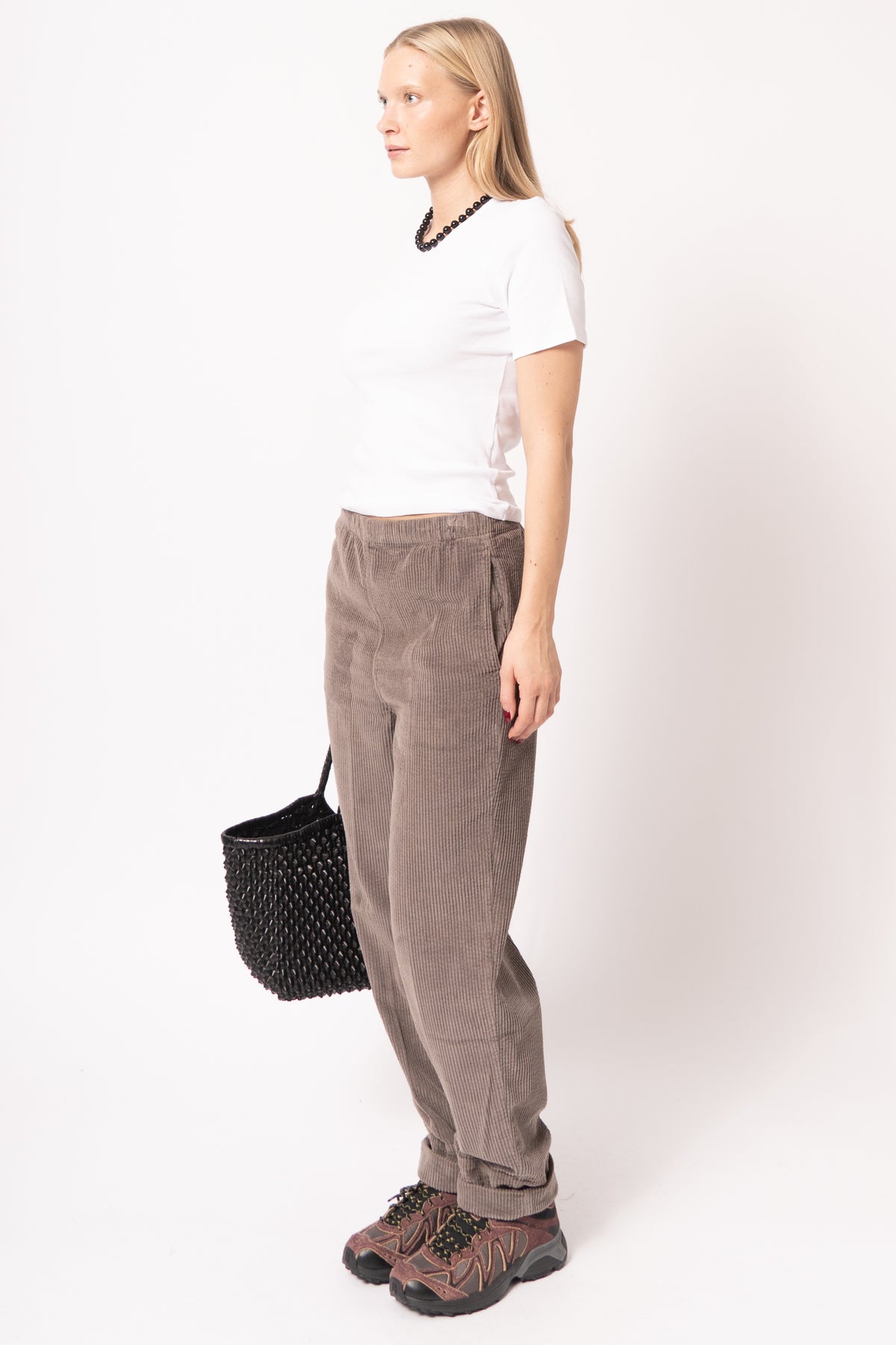 Pantalon Carotte Cendre Vintage