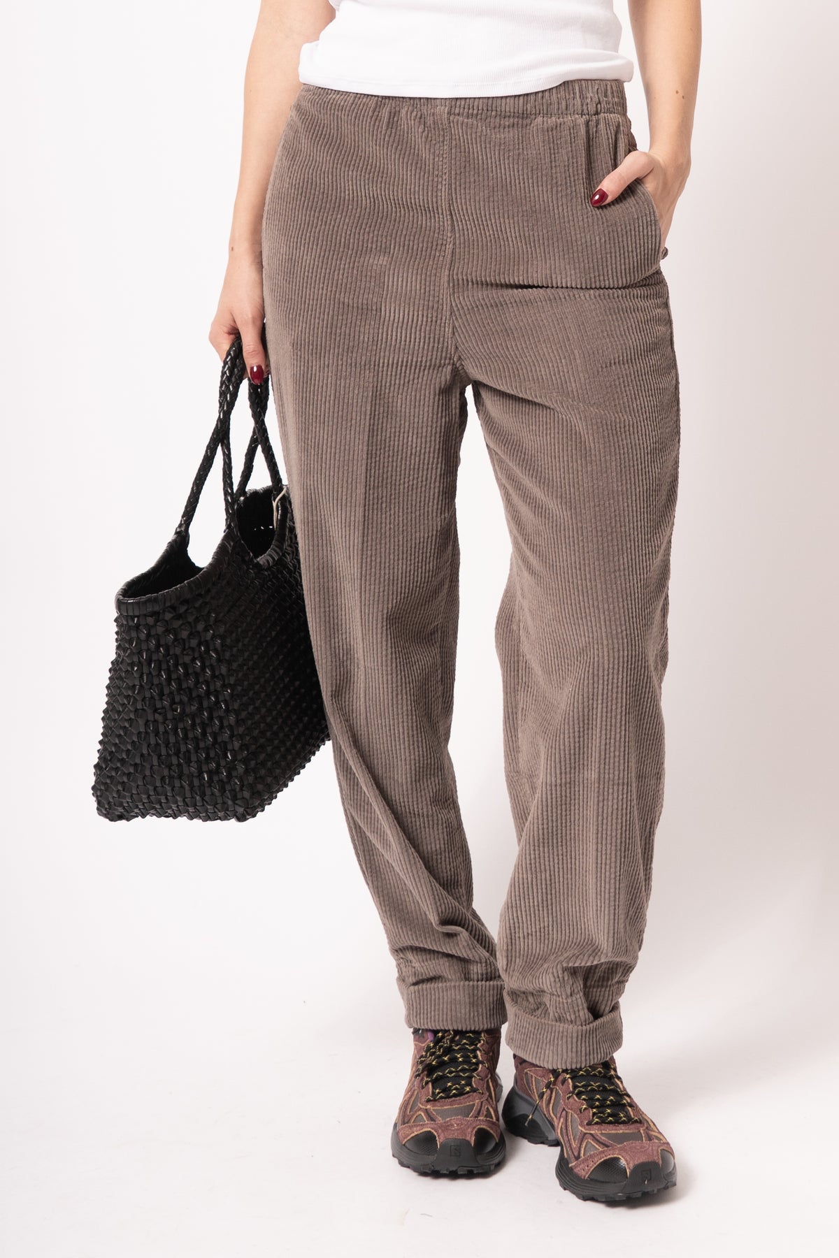 Pantalon Carotte Cendre Vintage