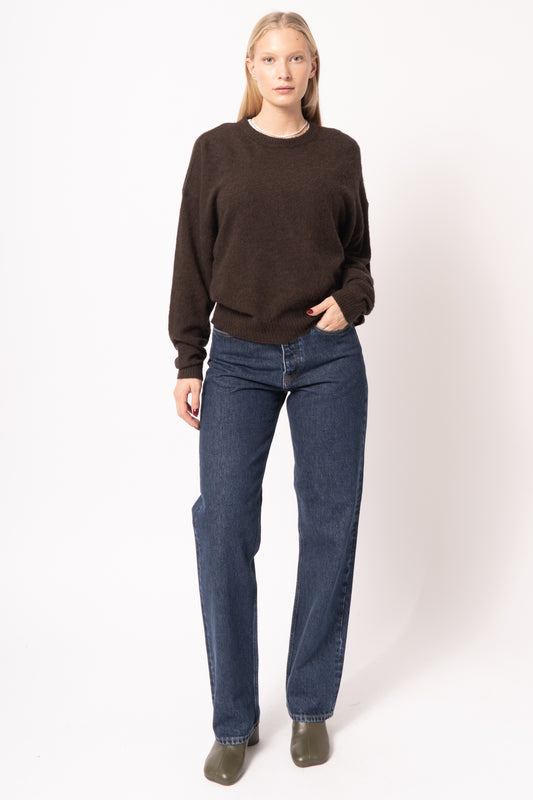 Pull Boule Ml Col Rond Choco Chiné
