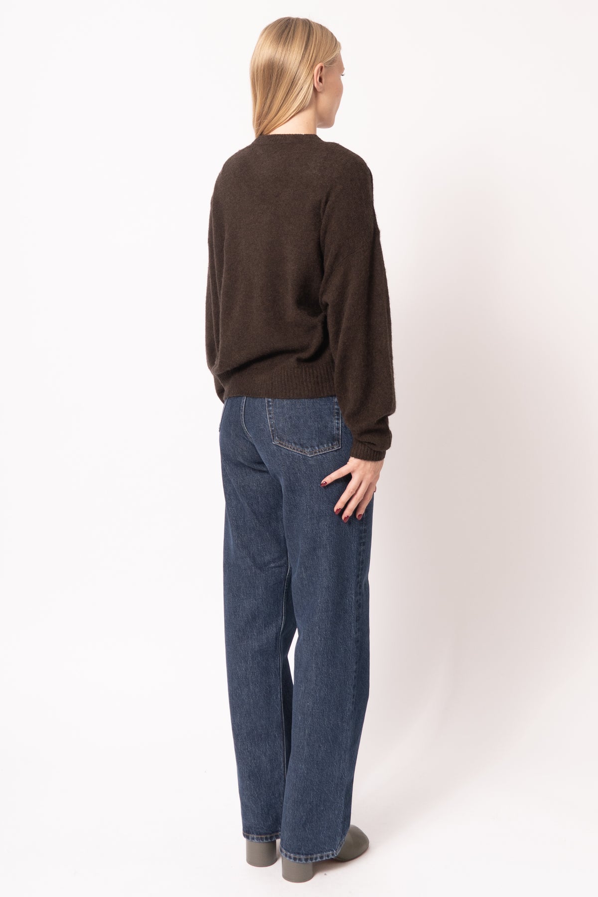 Pull Boule Ml Col Rond Choco Chiné