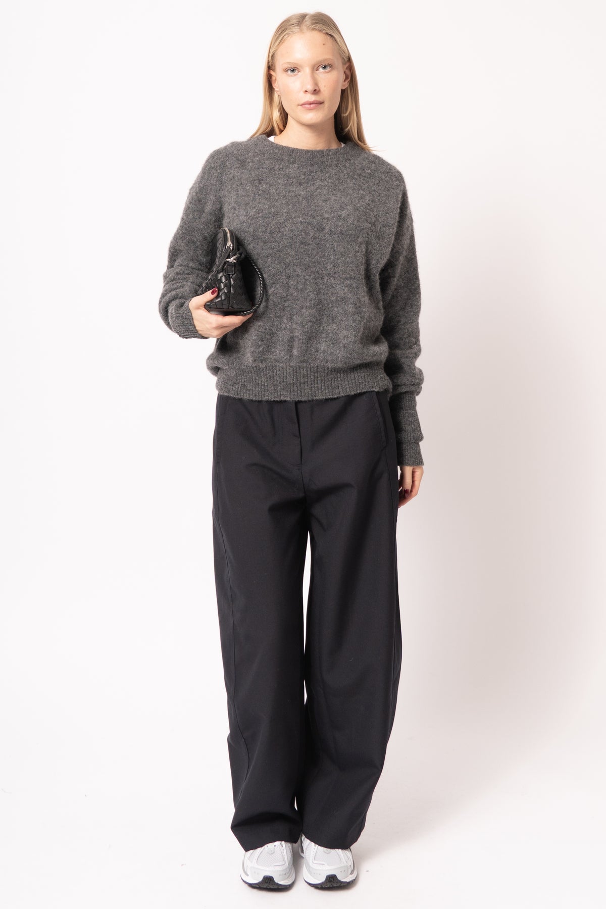 Pull Ample Ml Col Rond Acier Chiné