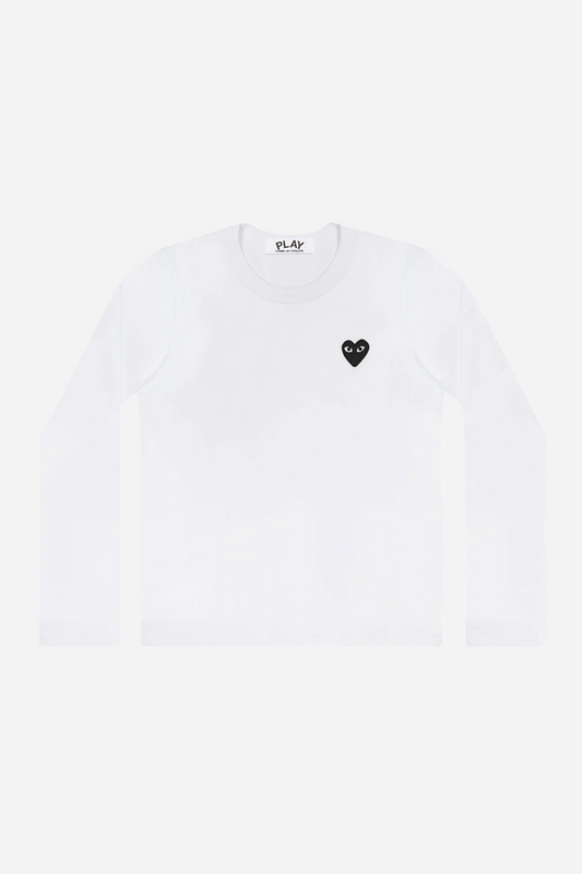 Black Heart LS T-shirt White