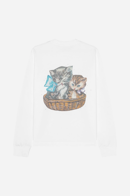 Wanna See My Kitty Cat L/S T-Shirt White