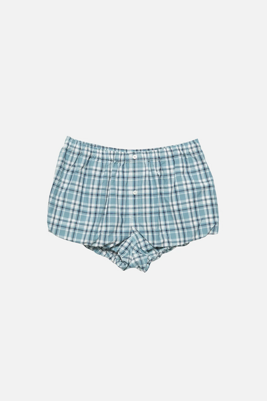 Striped Cotton Shorts Blue White