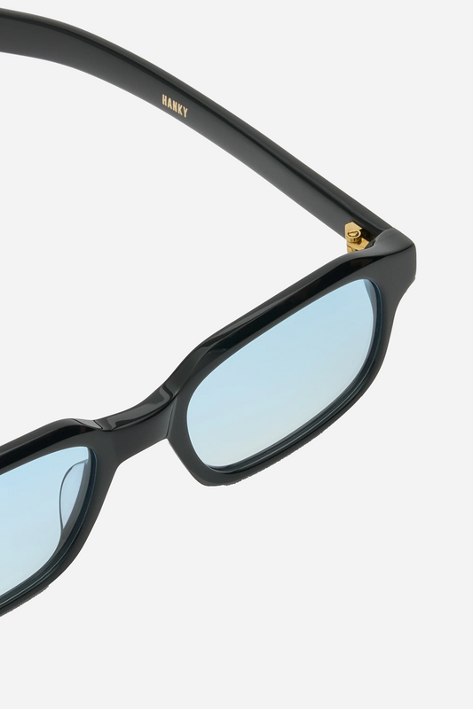Hanky Solid Black Light Blue Gradient Lens