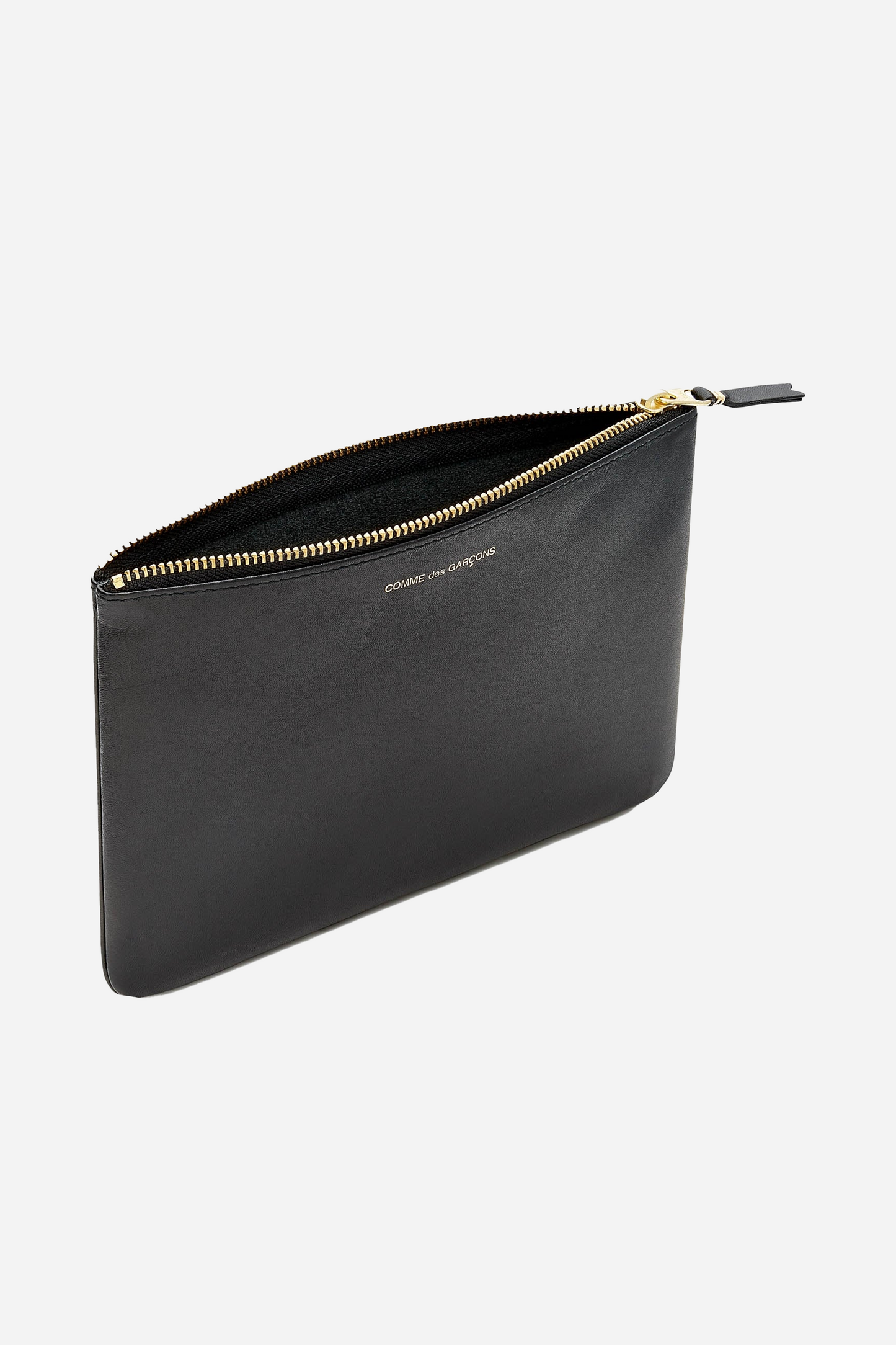Classic Leather Zip Pouch Black
