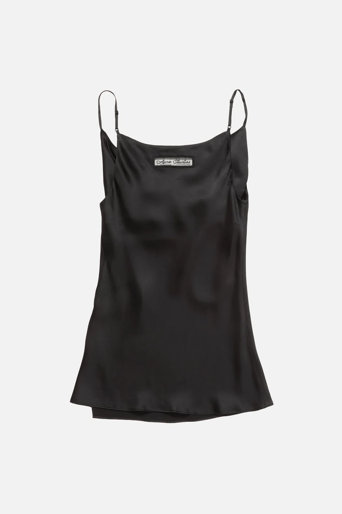 Shiny Satin Tank Top Black