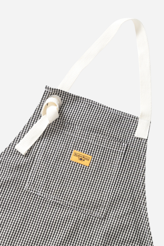 House Gingham Apron Black