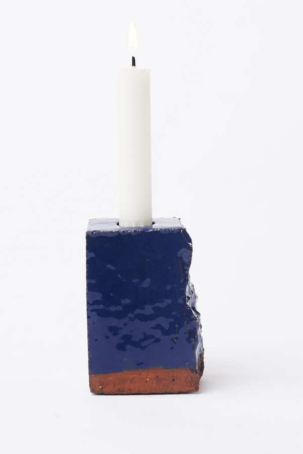 A Single Brick Candle S Dark Blue