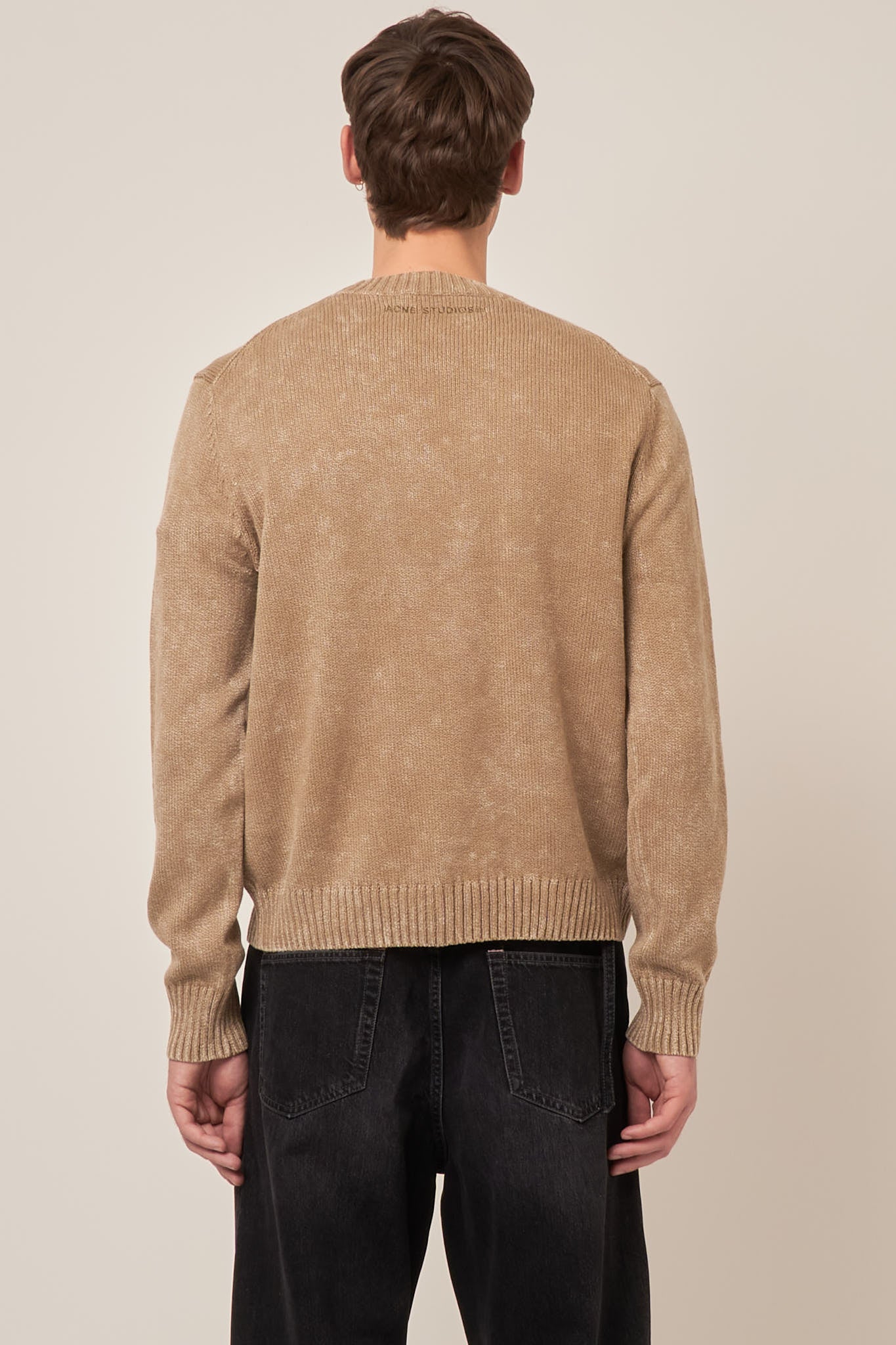 Crew Neck Cotton Jumper Olive Green