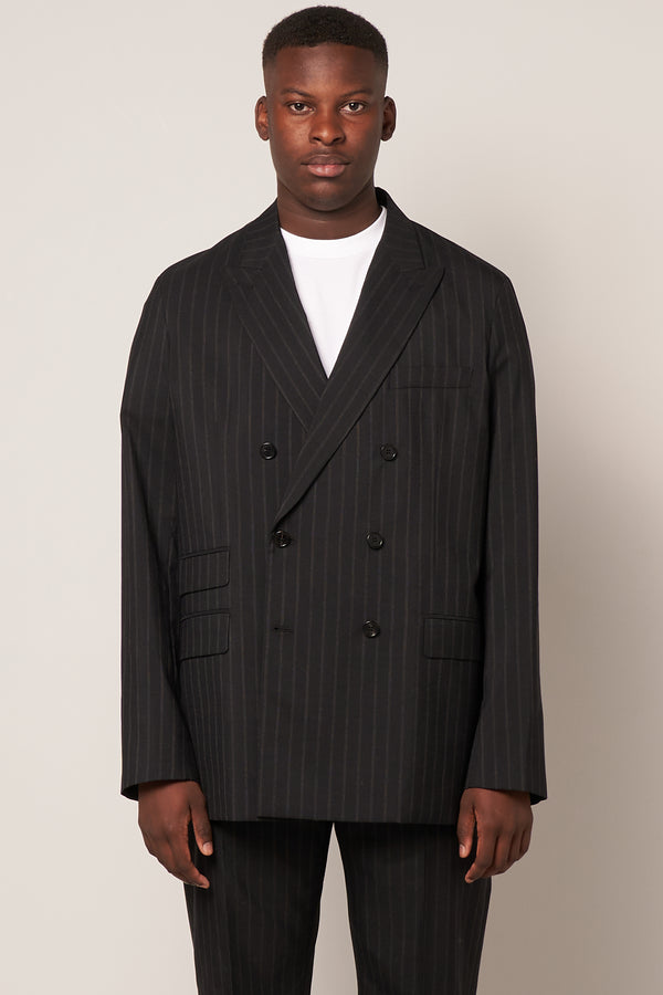 Double-Breasted Suit Jacket Black/Grey