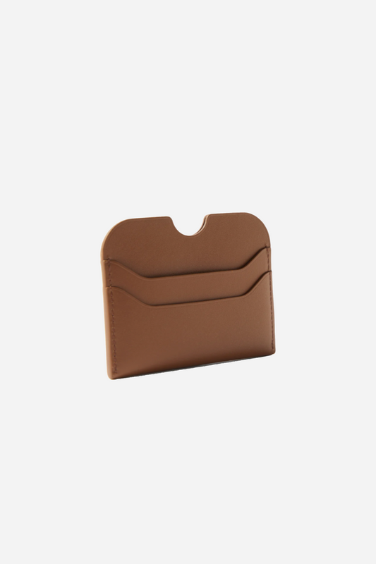 Leather Card Holder Camel Brown