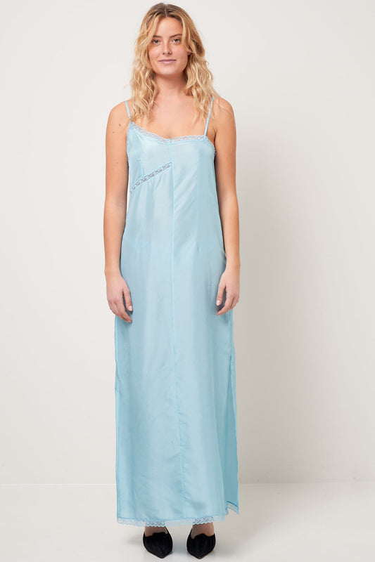 Asymmetrical Lace Dress Sky Blue