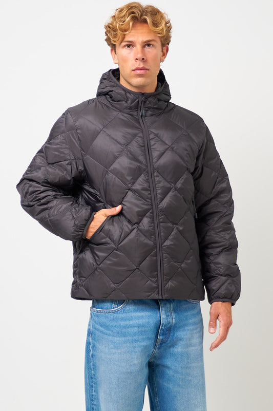 Base L/S Down Hooded Jacket Charcoal Black