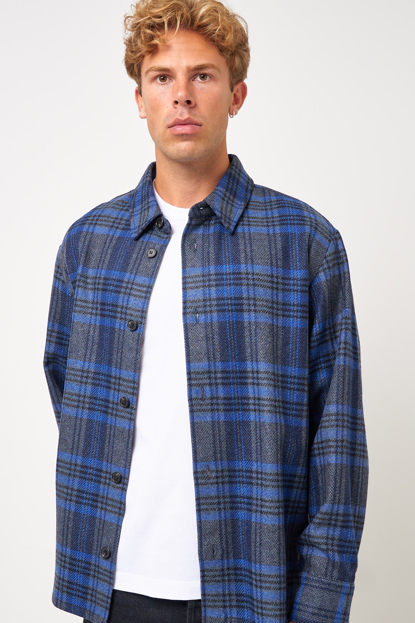 Bobby Overshirt Heather Grey/Blue