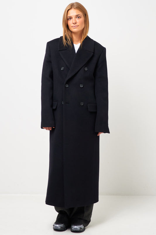 Broad Cashmere Coat Black