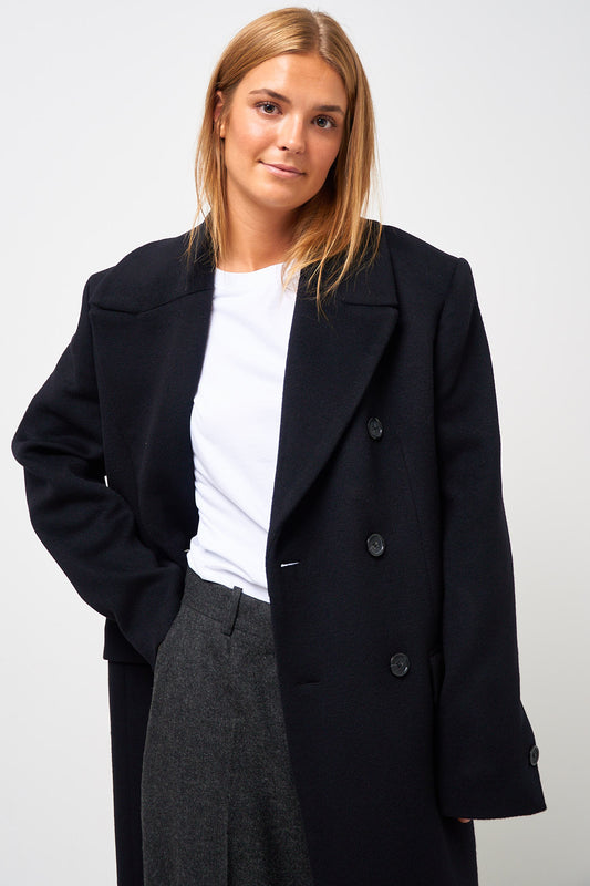 Broad Cashmere Coat Black