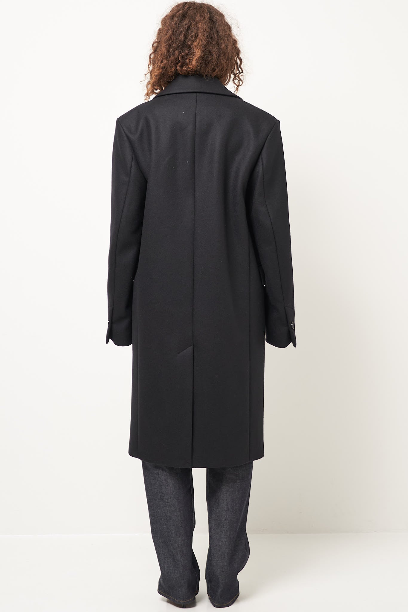 Broad Midi Coat Black