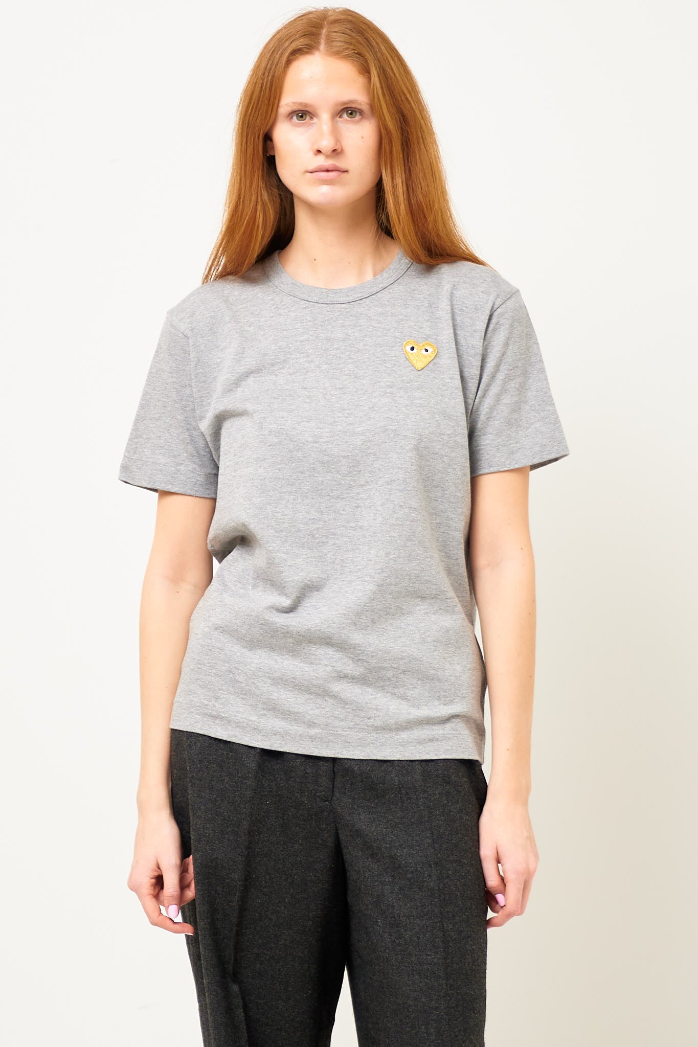 Comme des Garçons Play Gold Heart T-shirt Grey – STRØM