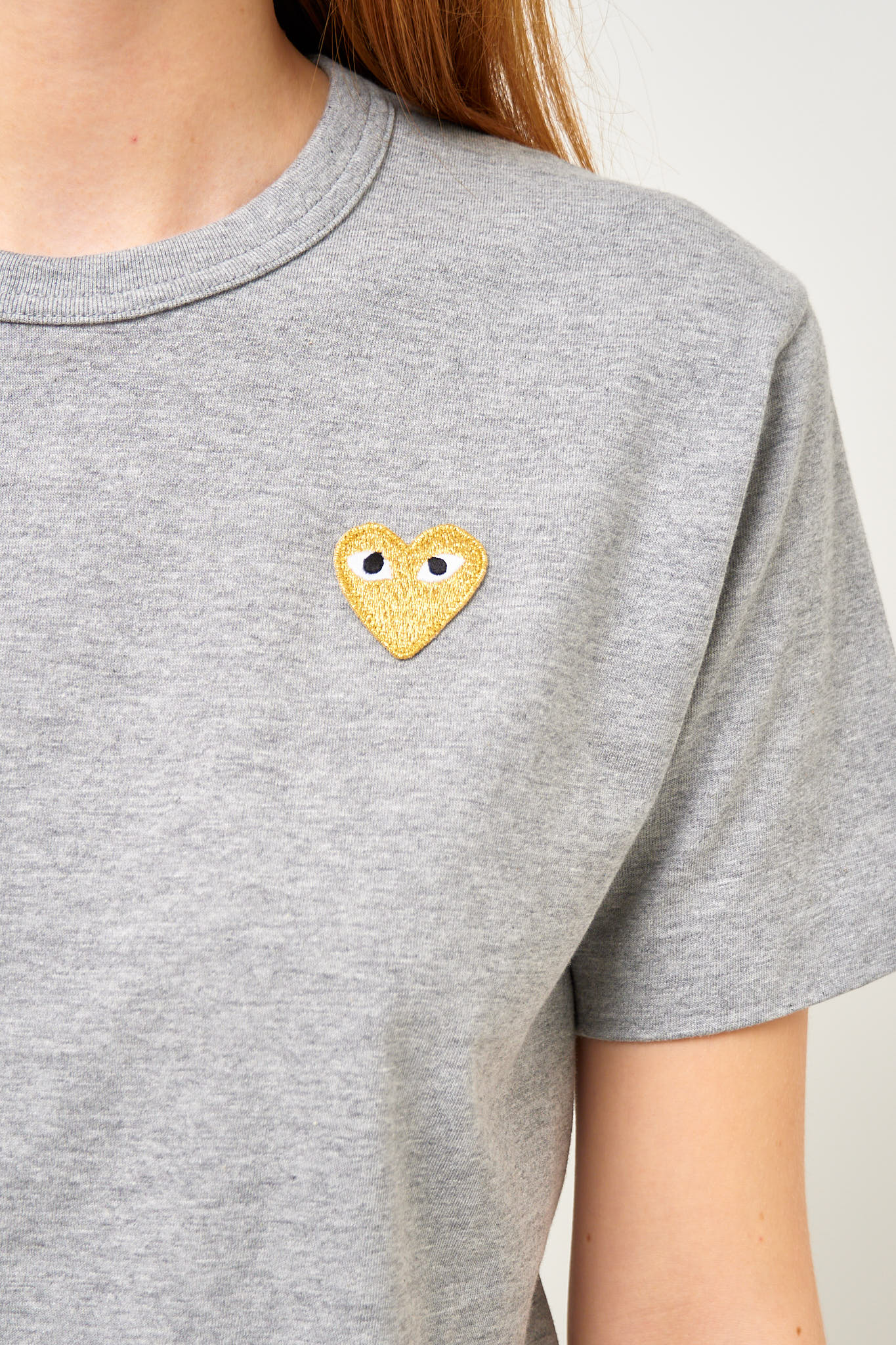 Comme des Garçons Play Gold Heart T-shirt Grey – STRØM