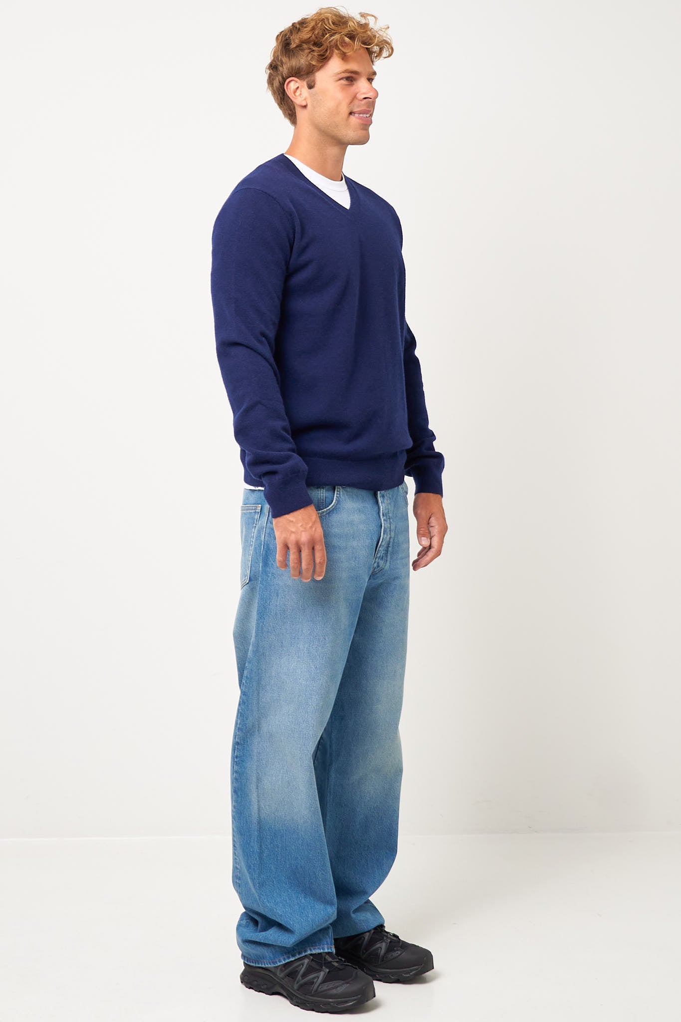 CDG V-Neck Pullover Navy