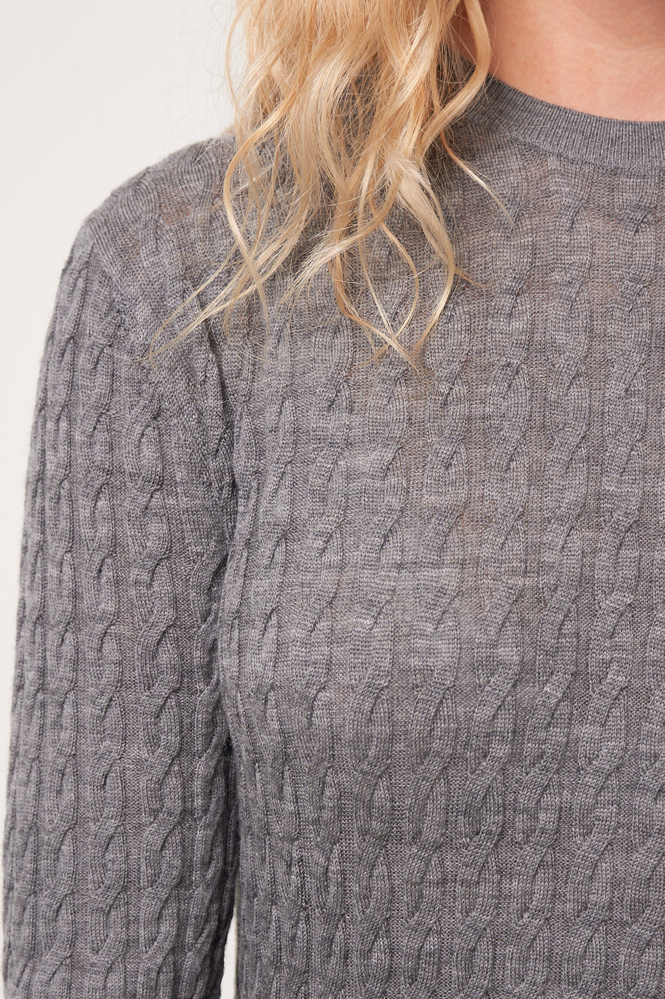 Cable Knit Dress Gray Melange