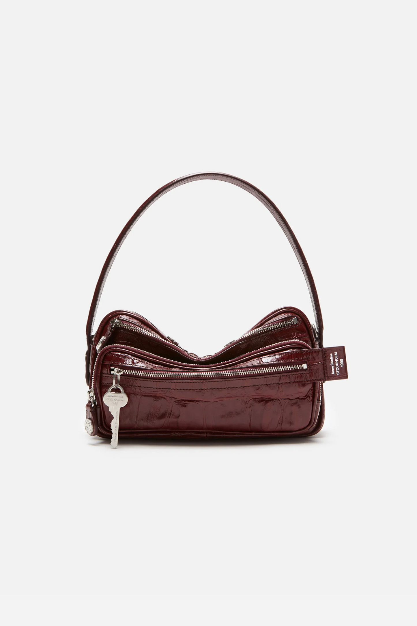 Camero Party Shoulder Bag Croco Burgundy