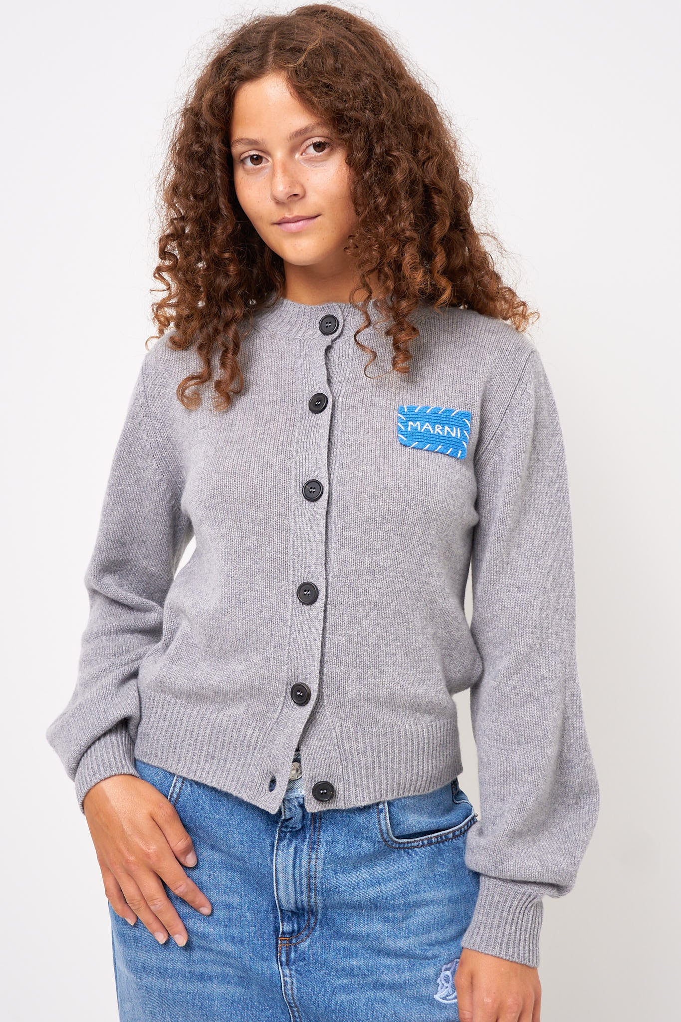 Cashmere Logo Patch Gray Melange